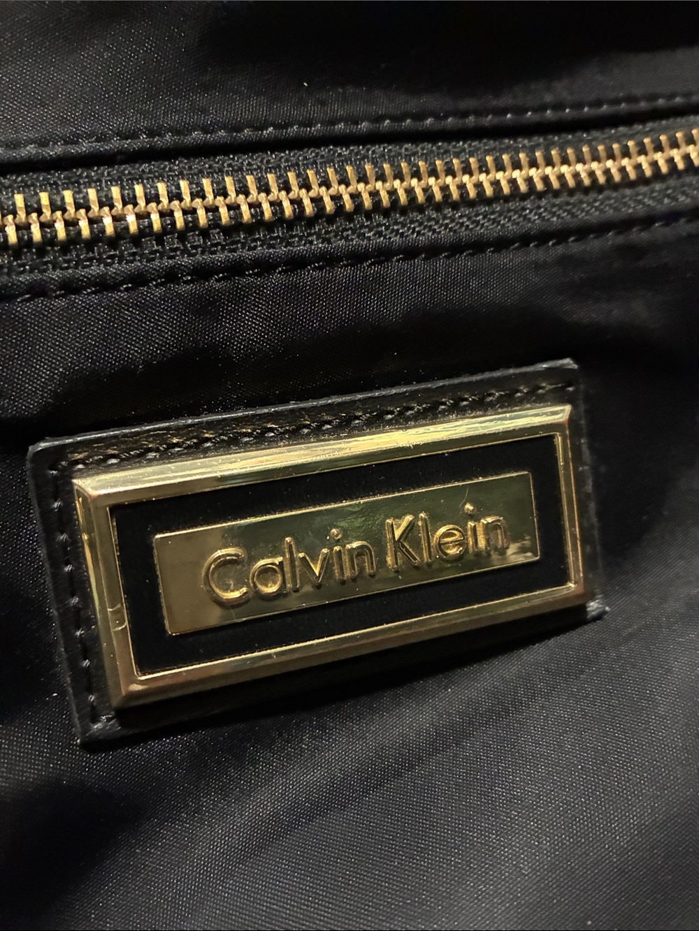 ⭐️ CALVIN KLEIN Black Nylon Crossbody Bag Shoulder Purse - Picture 3 of 5